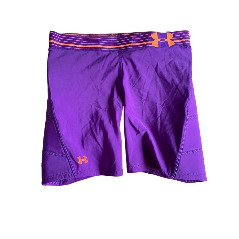 Under Armour, women’s compression, purple padded, shorts, softball size medium